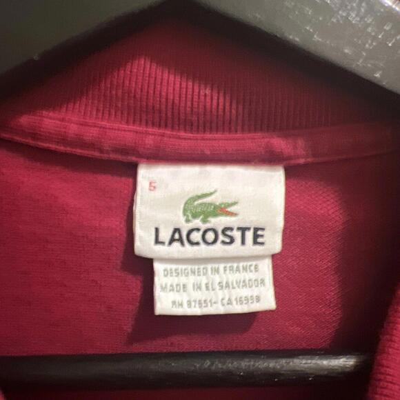 Lacoste Polo Shirt Mens Large Size 5 Red Classic Fit Short Sleeve Casual READ - Picture 2 of 3